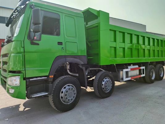 フロントリフティングスタイル 6-8L エンジン容量 緑色 転覆トラック 中古 HOWO 8*4 ダンプトラック