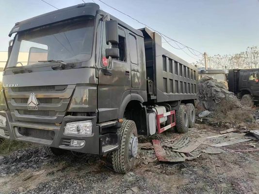 HOWO 6*4 ダンプトラック 中古 10 タイヤ グレー カラー シノトラック 351-450hp 8500*2496*3450 mm