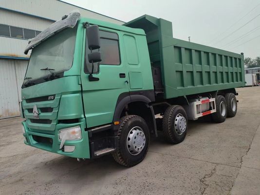 12 タイヤ Sinotruk HOWO 8*4 ダンプトラック 中古トラック 緑色 手動トランスミッション