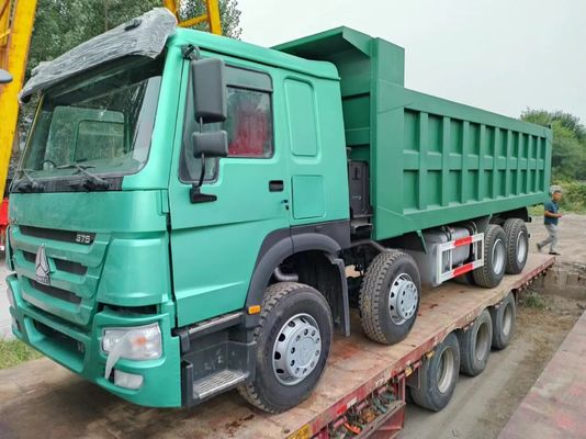 12 タイヤ Sinotruk HOWO 8*4 ダンプトラック 中古トラック 緑色 手動トランスミッション
