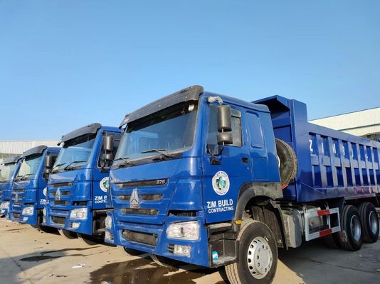 マニュアルトランスミッション 6×4駆動ホイール シノトラック HOWO ブルーダンプトラック 10タイヤ