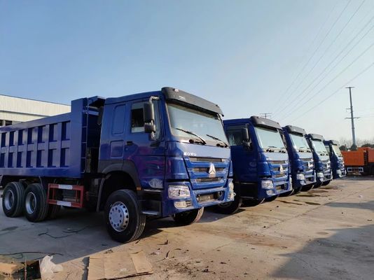 マニュアルトランスミッション 6×4駆動ホイール シノトラック HOWO ブルーダンプトラック 10タイヤ