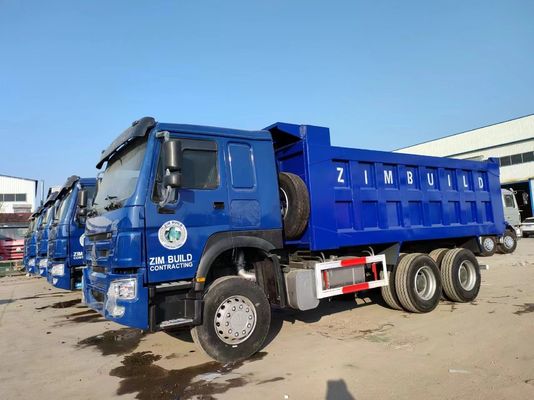 マニュアルトランスミッション 6×4駆動ホイール シノトラック HOWO ブルーダンプトラック 10タイヤ