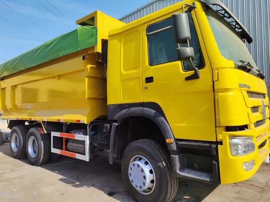 6*4 黄色 U型 傾斜式 トラック 右運転 建設用 ダンプ トラック HOWO シート ≤5