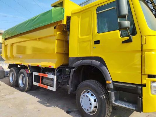 6*4 黄色 U型 傾斜式 トラック 右運転 建設用 ダンプ トラック HOWO シート ≤5