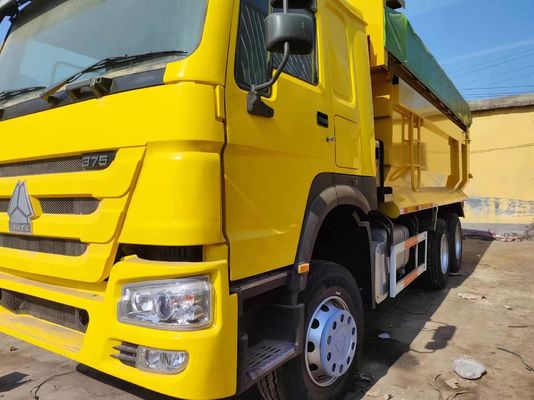 6*4 黄色 U型 傾斜式 トラック 右運転 建設用 ダンプ トラック HOWO シート ≤5
