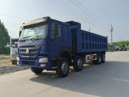 青色 中古 Sinotruk HOWO 8*4 ダンプトラック 6-8L エンジン容量と右手駆動