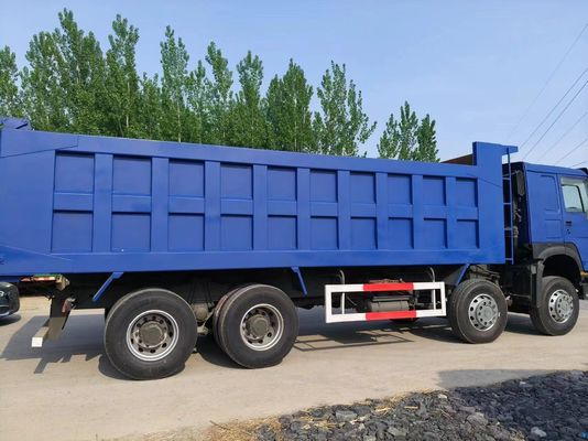 青色 中古 Sinotruk HOWO 8*4 ダンプトラック 6-8L エンジン容量と右手駆動