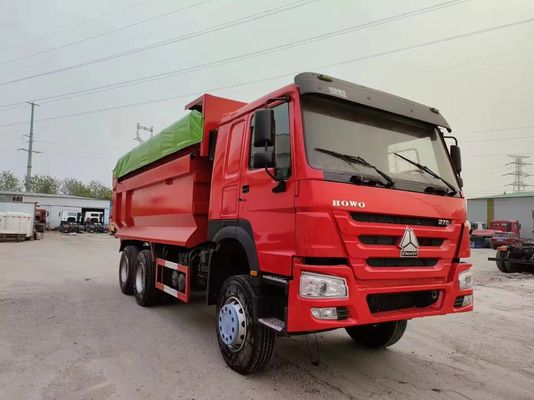 6-8L エンジン容量使用 HOWO ダンプトラック 12 タイヤ ティッパートラック 6X4 赤